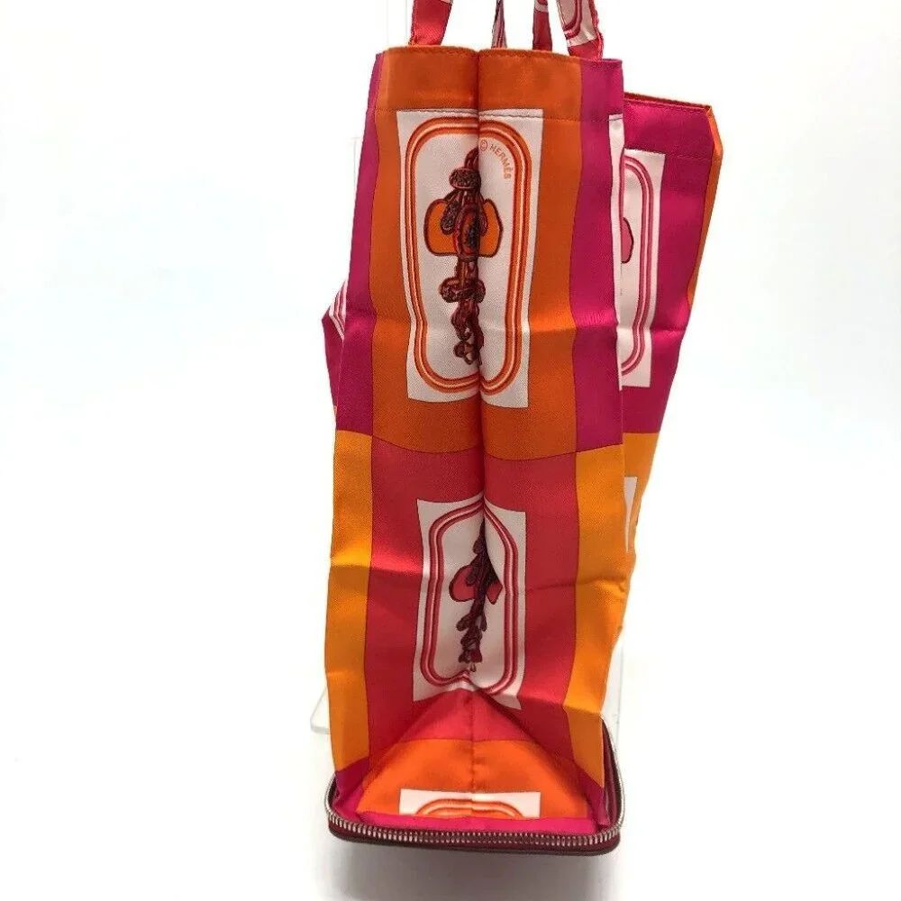 HERMES Silky pop Brid-Do-Gala Shopping bag Tote Bag Buffel skipper / silk Red - Picture 11 of 11
